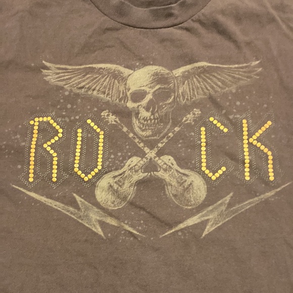 Skull rock tee shirt brown size L - Picture 2 of 6